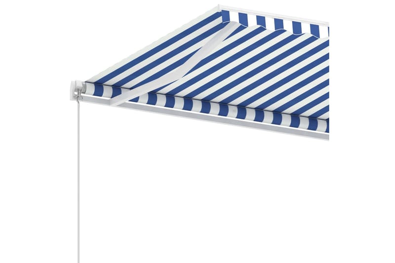 Fristående markis manuellt infällbar 600x300 cm blå/vit - Blå - Utemöbler - Solskydd - Markiser - Balkongmarkis