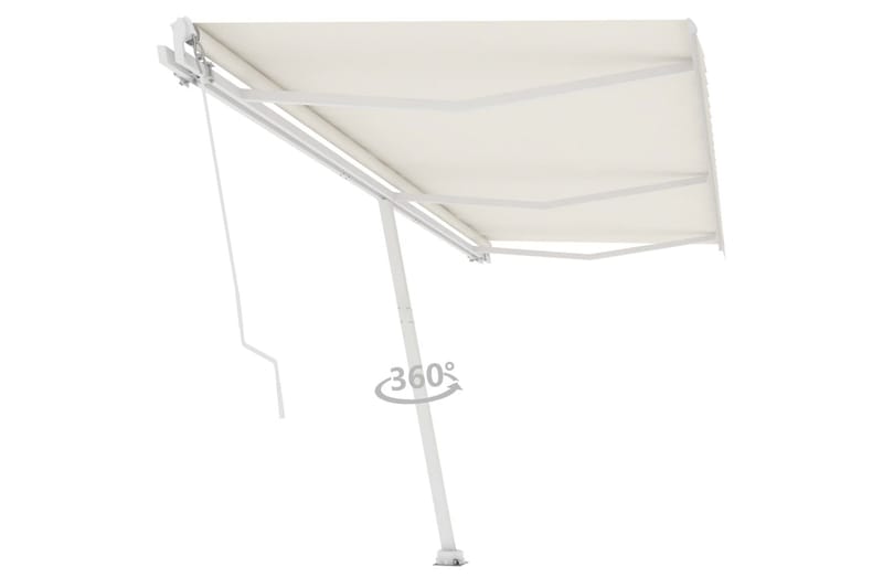 Fristående markis manuellt infällbar 600x300 cm gräddvit - Vit - Utemöbler - Solskydd - Markiser - Balkongmarkis