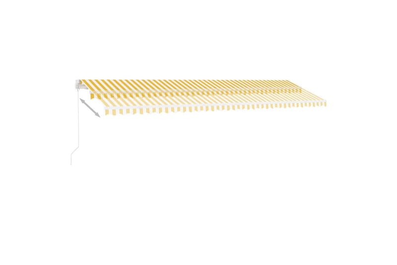 Fristående markis manuellt infällbar 600x300 cm gul/vit - Gul - Utemöbler - Solskydd - Markiser - Balkongmarkis