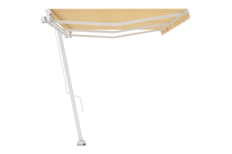 Fristående markis manuellt infällbar 600x300 cm gul/vit - Gul - Utemöbler - Solskydd - Markiser - Balkongmarkis