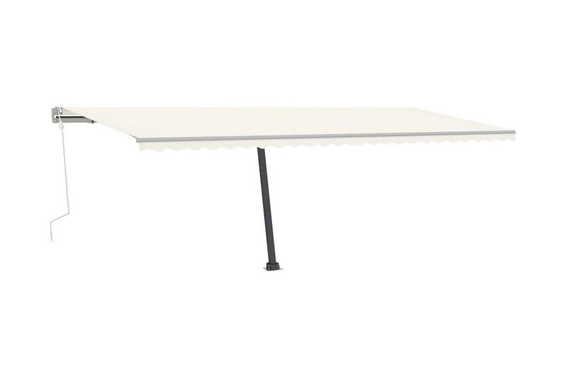 Fristående markis manuellt infällbar 600x350 cm gräddvit - Vit - Utemöbler - Solskydd - Markiser - Fönstermarkis