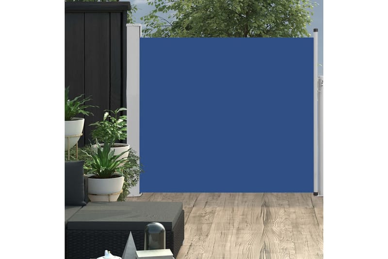 Infällbar sidomarkis 100x300 cm blå - Blå - Utemöbler - Solskydd - Markiser - Balkongmarkis