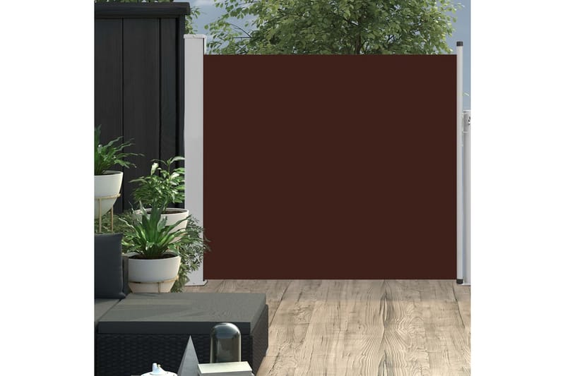 Infällbar sidomarkis 100x300 cm brun - Brun - Utemöbler - Solskydd - Markiser - Balkongmarkis