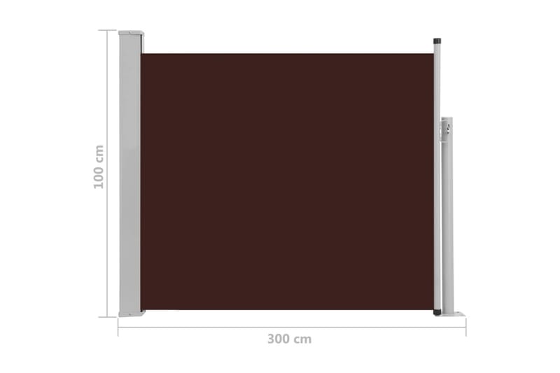 Infällbar sidomarkis 100x300 cm brun - Brun - Utemöbler - Solskydd - Markiser - Balkongmarkis