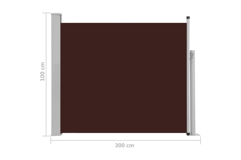 Infällbar sidomarkis 100x300 cm brun - Brun - Balkongmarkis - Markiser - Sidomarkis - Balkongskydd & insynsskydd balkong