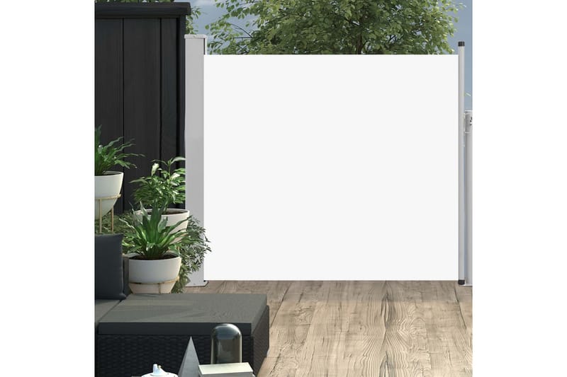 Infällbar sidomarkis 100x300 cm gräddvit - Vit - Utemöbler - Solskydd - Markiser - Balkongmarkis
