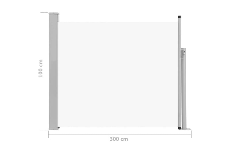 Infällbar sidomarkis 100x300 cm gräddvit - Vit - Utemöbler - Solskydd - Markiser - Balkongmarkis