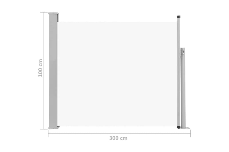 Infällbar sidomarkis 100x300 cm gräddvit - Vit - Balkongmarkis - Markiser - Sidomarkis - Balkongskydd & insynsskydd balkong