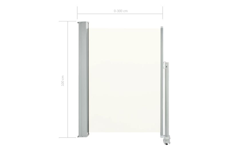 Infällbar sidomarkis 100x300 cm gräddvit - Vit - Utemöbler - Solskydd - Markiser - Balkongmarkis