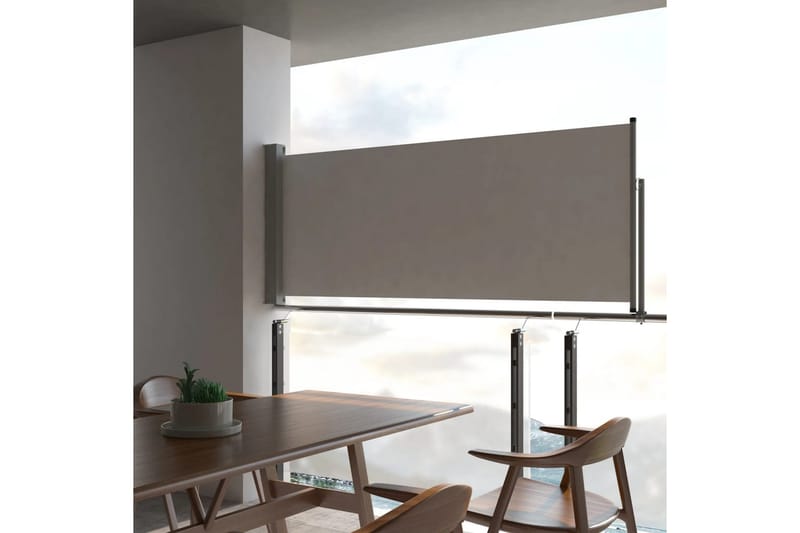 Infällbar sidomarkis 100x300 cm grå - Grå - Utemöbler - Solskydd - Markiser - Balkongmarkis