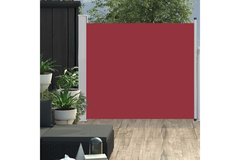 Infällbar sidomarkis 100x300 cm röd - Röd - Balkongmarkis - Markiser - Sidomarkis - Balkongskydd & insynsskydd balkong