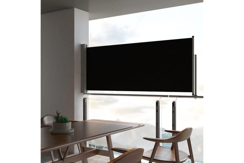 Infällbar sidomarkis 100x300 cm svart - Svart - Utemöbler - Solskydd - Markiser - Balkongmarkis