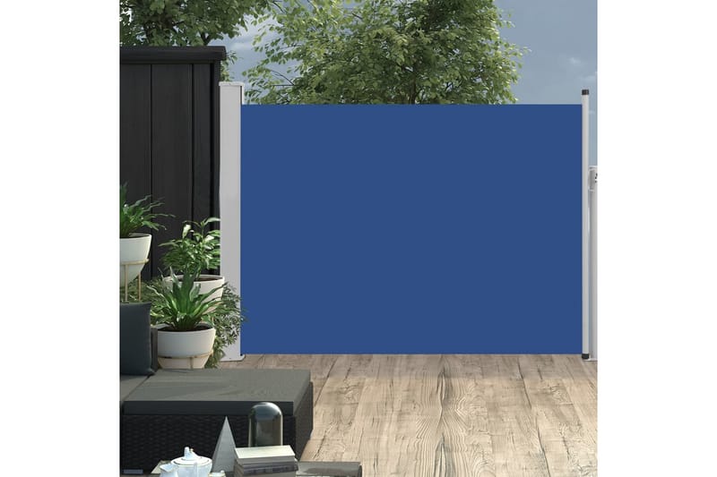 Infällbar sidomarkis 100x500 cm blå - Blå - Balkongmarkis - Markiser - Sidomarkis - Balkongskydd & insynsskydd balkong