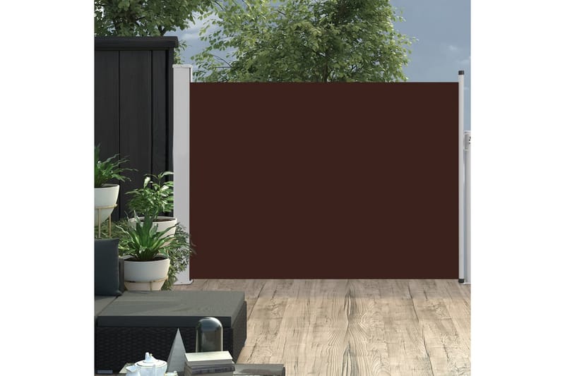 Infällbar sidomarkis 100x500 cm brun - Brun - Utemöbler - Solskydd - Markiser - Balkongmarkis