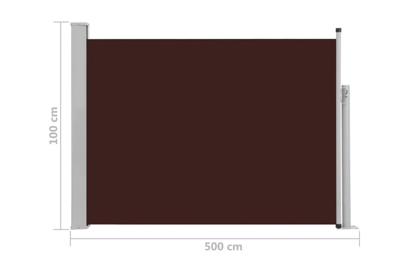 Infällbar sidomarkis 100x500 cm brun - Brun - Utemöbler - Solskydd - Markiser - Balkongmarkis