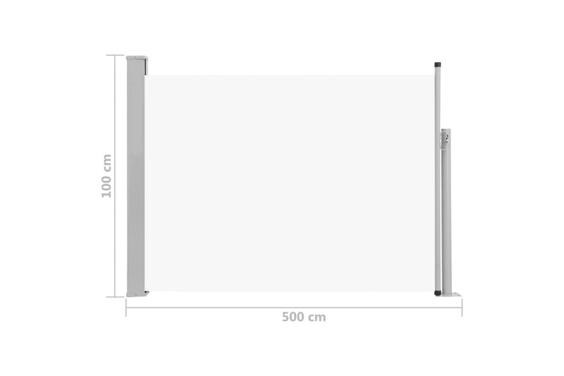 Infällbar sidomarkis 100x500 cm gräddvit - Vit - Balkongmarkis - Markiser - Sidomarkis - Balkongskydd & insynsskydd balkong