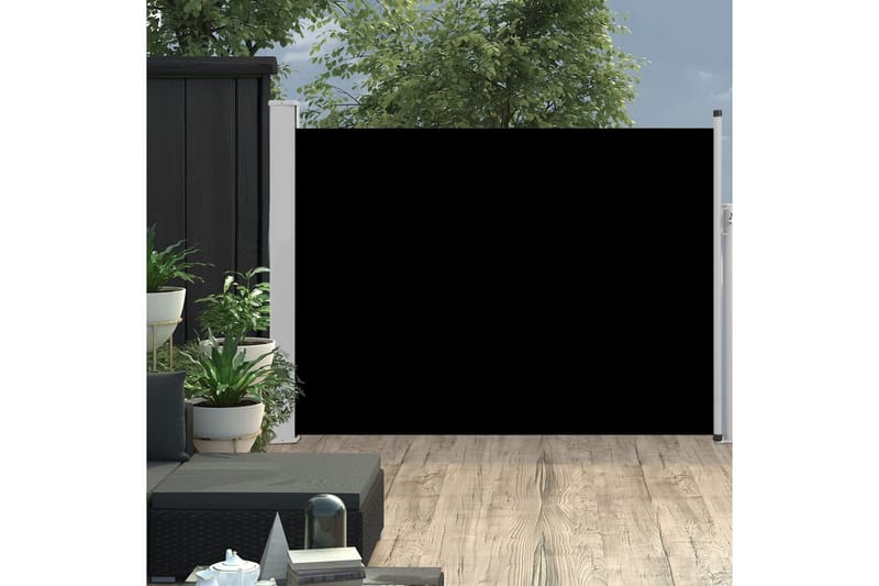 Infällbar sidomarkis 100x500 cm svart - Svart - Utemöbler - Solskydd - Markiser - Balkongmarkis