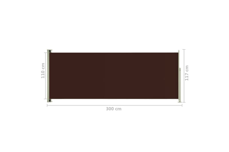 Infällbar sidomarkis 117x300 cm brun - Brun - Balkongmarkis - Markiser - Sidomarkis - Balkongskydd & insynsskydd balkong