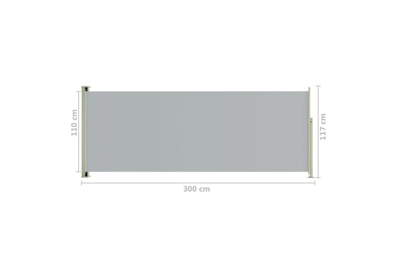 Infällbar sidomarkis 117x300 cm grå - Grå - Balkongmarkis - Markiser - Sidomarkis - Balkongskydd & insynsskydd balkong