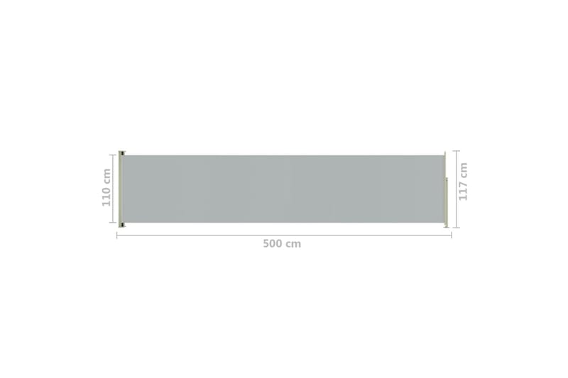 Infällbar sidomarkis 117x500 cm grå - Grå - Balkongmarkis - Markiser - Sidomarkis - Balkongskydd & insynsskydd balkong