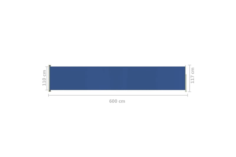 Infällbar sidomarkis 117x600 cm blå - Blå - Balkongmarkis - Markiser - Sidomarkis - Balkongskydd & insynsskydd balkong