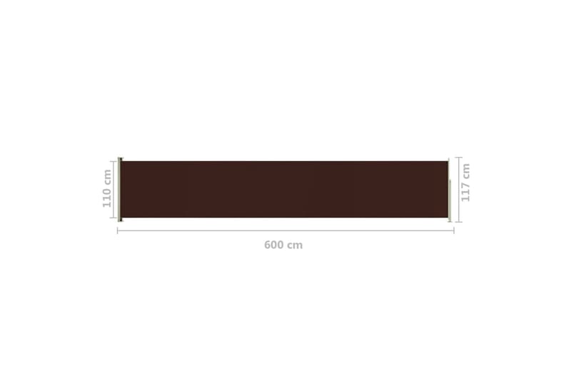 Infällbar sidomarkis 117x600 cm brun - Brun - Utemöbler - Solskydd - Markiser - Balkongmarkis