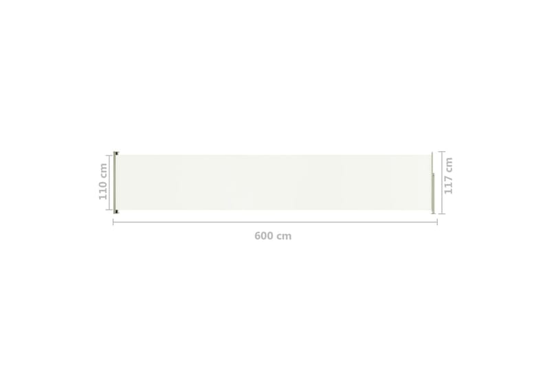 Infällbar sidomarkis 117x600 cm gräddvit - Vit - Utemöbler - Solskydd - Markiser - Balkongmarkis