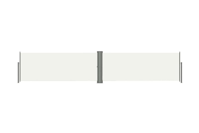 Infällbar sidomarkis 117x600 cm gräddvit - Vit - Balkongmarkis - Markiser - Sidomarkis - Balkongskydd & insynsskydd balkong
