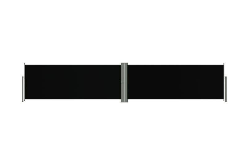 Infällbar sidomarkis 117x600 cm svart - Svart - Balkongmarkis - Markiser - Sidomarkis - Balkongskydd & insynsskydd balkong