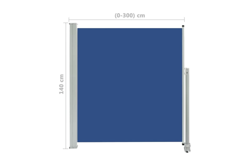 Infällbar sidomarkis 140x300 cm blå - Blå - Utemöbler - Solskydd - Markiser - Balkongmarkis