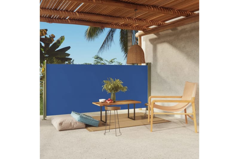 Infällbar sidomarkis 140x300 cm blå - Blå - Utemöbler - Solskydd - Markiser - Balkongmarkis