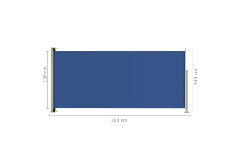 Infällbar sidomarkis 140x300 cm blå - Blå - Utemöbler - Solskydd - Markiser - Balkongmarkis