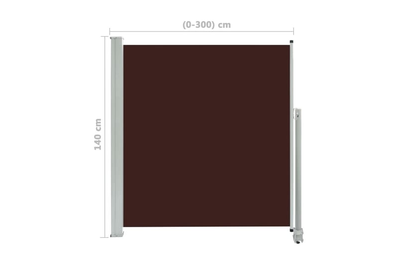 Infällbar sidomarkis 140x300 cm brun - Brun - Utemöbler - Solskydd - Markiser - Balkongmarkis