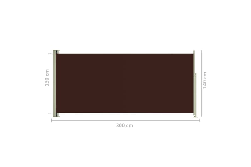 Infällbar sidomarkis 140x300 cm brun - Brun - Utemöbler - Solskydd - Markiser - Balkongmarkis