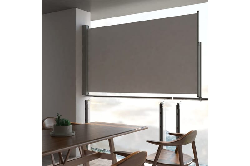 Infällbar sidomarkis 140x300 cm grå - Grå - Utemöbler - Solskydd - Markiser - Balkongmarkis