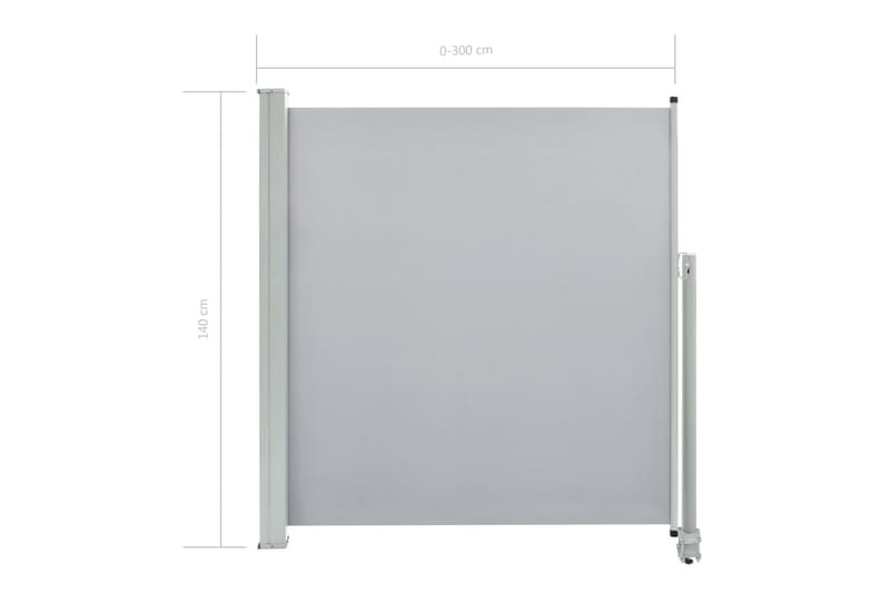 Infällbar sidomarkis 140x300 cm grå - Grå - Utemöbler - Solskydd - Markiser - Balkongmarkis