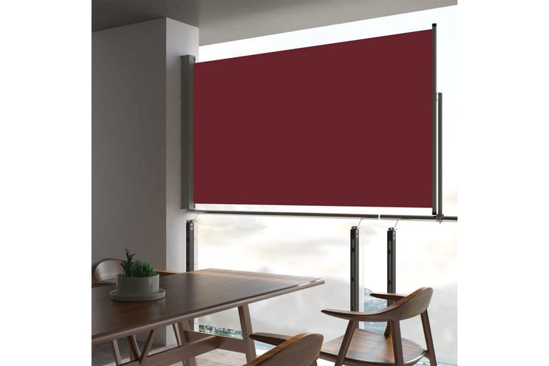 Infällbar sidomarkis 140x300 cm röd - Röd - Utemöbler - Solskydd - Markiser - Balkongmarkis