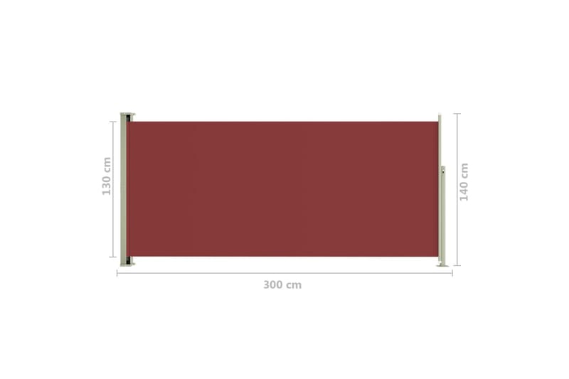 Infällbar sidomarkis 140x300 cm röd - Röd - Utemöbler - Solskydd - Markiser - Balkongmarkis
