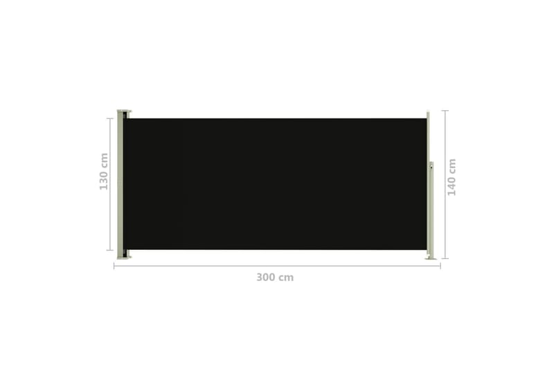 Infällbar sidomarkis 140x300 cm svart - Svart - Utemöbler - Solskydd - Markiser - Balkongmarkis