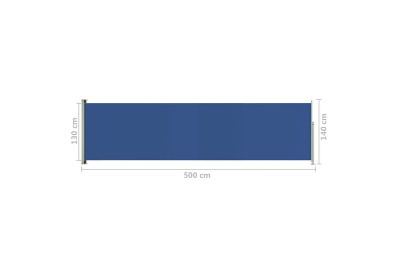 Infällbar sidomarkis 140x500 cm blå - Blå - Utemöbler - Solskydd - Markiser - Balkongmarkis