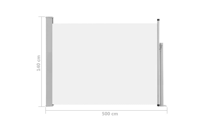 Infällbar sidomarkis 140x500 cm gräddvit - Vit - Balkongmarkis - Markiser - Sidomarkis - Balkongskydd & insynsskydd balkong