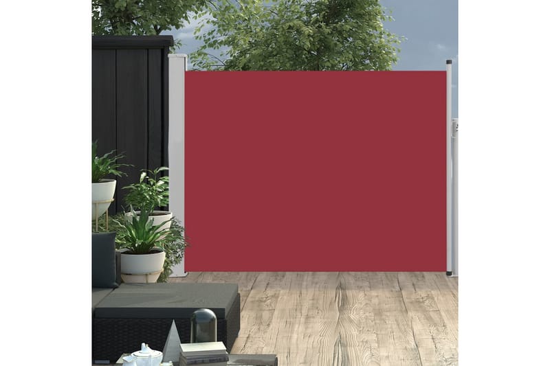 Infällbar sidomarkis 140x500 cm röd - Röd - Utemöbler - Solskydd - Markiser - Balkongmarkis