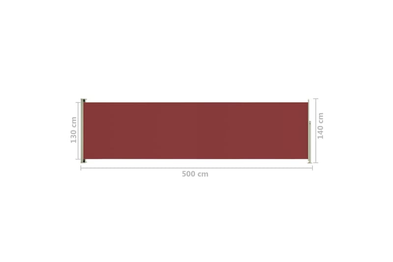 Infällbar sidomarkis 140x500 cm röd - Röd - Utemöbler - Solskydd - Markiser - Balkongmarkis