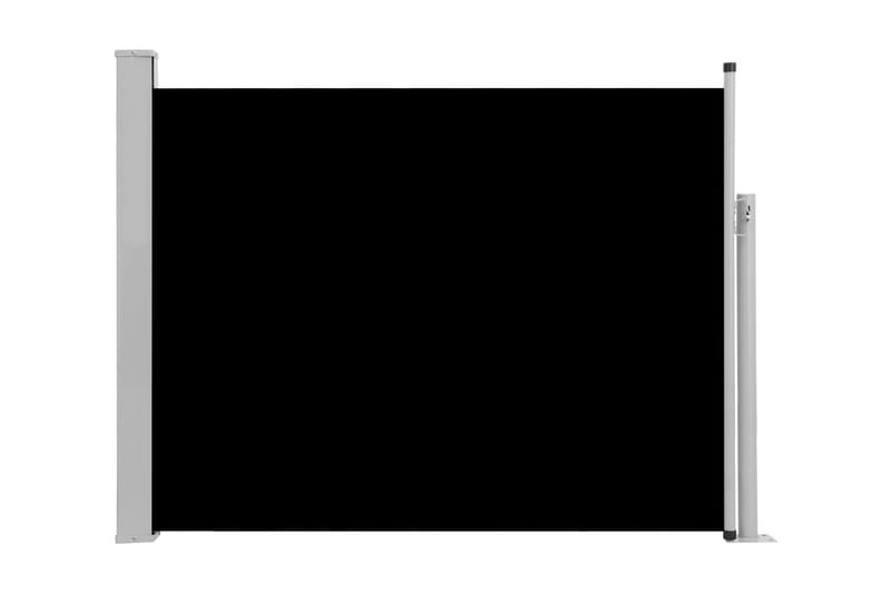 Infällbar sidomarkis 140x500 cm svart - Svart - Balkongmarkis - Markiser - Sidomarkis - Balkongskydd & insynsskydd balkong