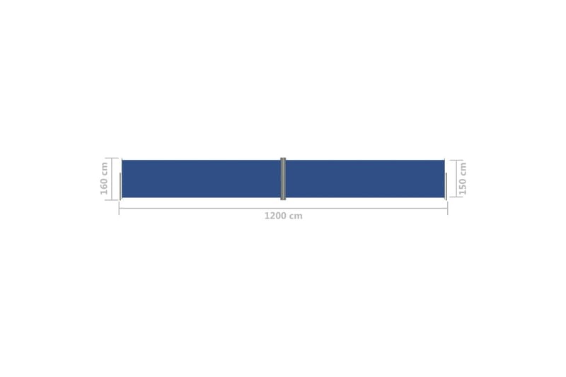 Infällbar sidomarkis 160x1200 cm blå - Blå - Balkongmarkis - Markiser - Sidomarkis - Balkongskydd & insynsskydd balkong