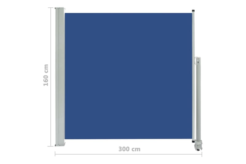 Infällbar sidomarkis 160x300 cm blå - Blå - Balkongmarkis - Markiser - Sidomarkis - Balkongskydd & insynsskydd balkong