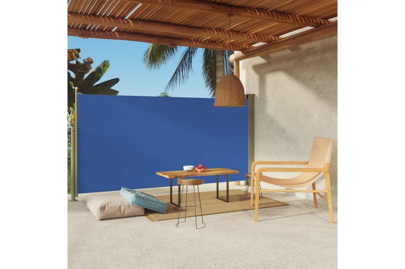 Infällbar sidomarkis 160x300 cm blå - Blå - Utemöbler - Solskydd - Markiser - Balkongmarkis