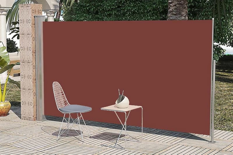 Infällbar sidomarkis 160x300 cm brun - Brun - Utemöbler - Solskydd - Markiser - Balkongmarkis