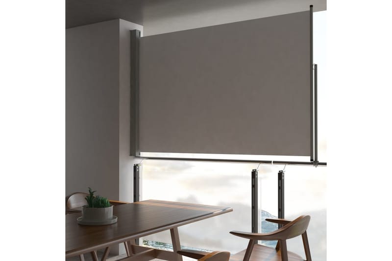 Infällbar sidomarkis 160x300 cm grå - Grå - Utemöbler - Solskydd - Markiser - Balkongmarkis