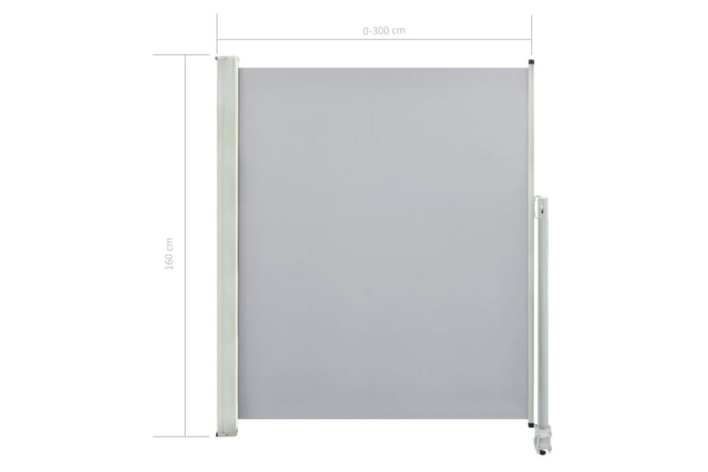 Infällbar sidomarkis 160x300 cm grå - Grå - Utemöbler - Solskydd - Markiser - Balkongmarkis